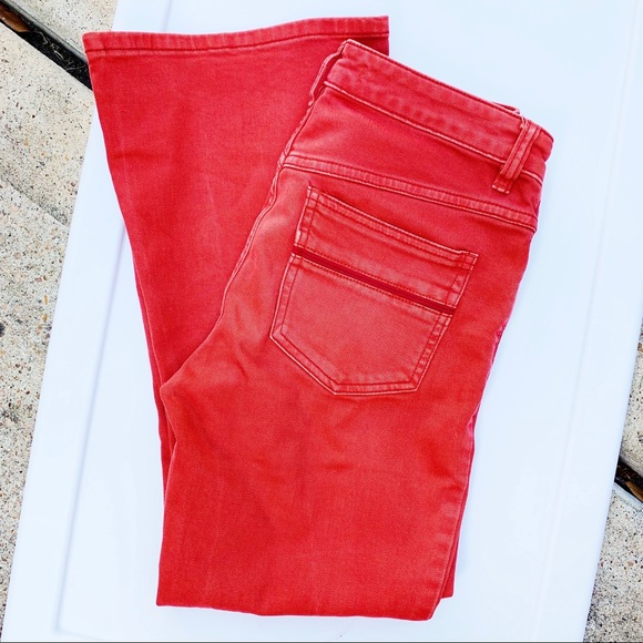 Red Free People Crop Flare Jeans - Picture 3 of 4